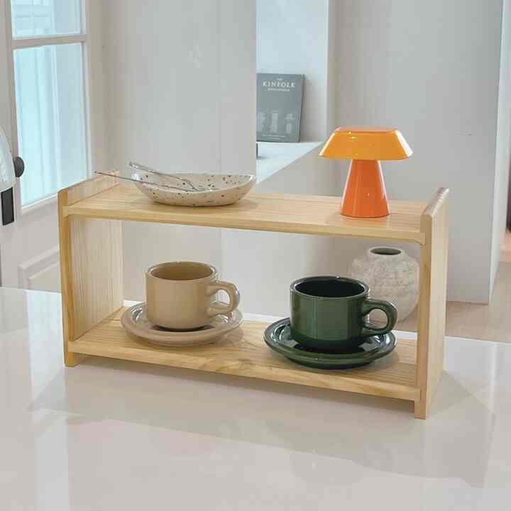 ミニ 無垢材 2段シェルフ