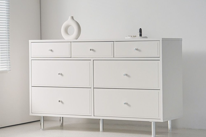 클라디코 와이드 3단 7칸 1200 수납장 (크롬손잡이)