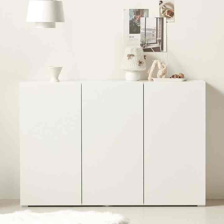 Slim 3-Door Tall Storage Cabinet