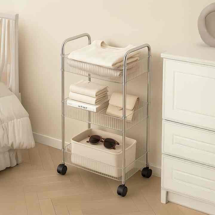 透明 移動式 トロリー［3サイズ］