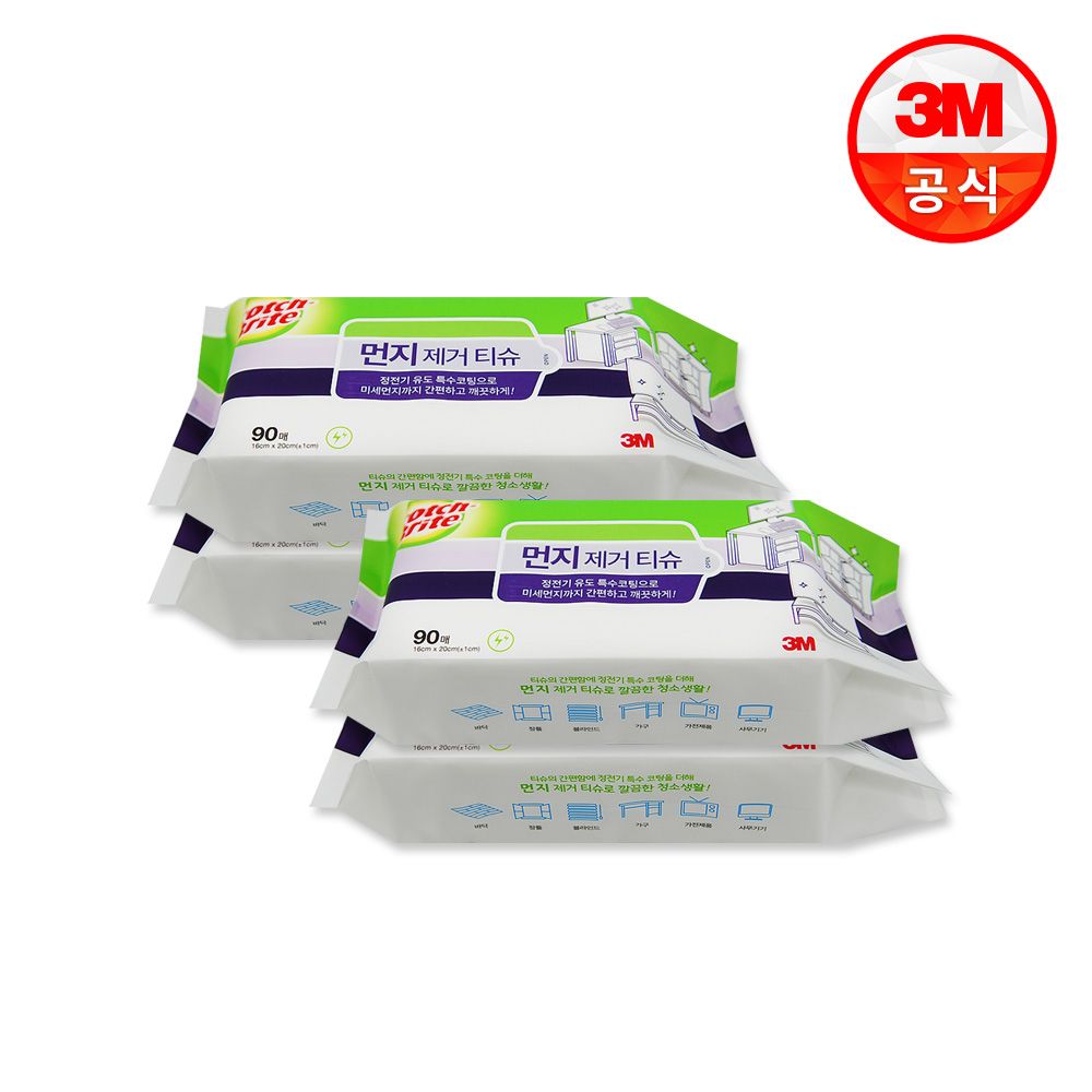 3M 먼지 제거 티슈 90매 X 4팩