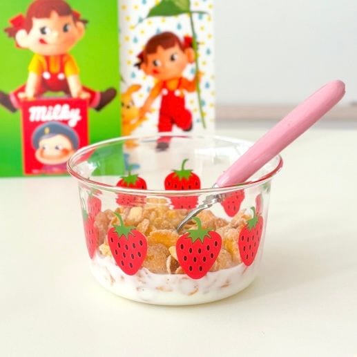 로에숲 귀여운 딸기 내열 글라스 시리얼볼 홈카페 주방 과일 그릭 요거트볼 디저트볼 집들이 선물