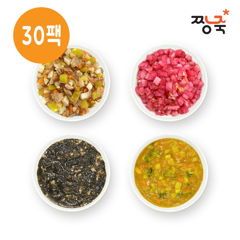 짱죽 냉장이유식 반찬+영양국+덮밥소스 골고루 총30팩