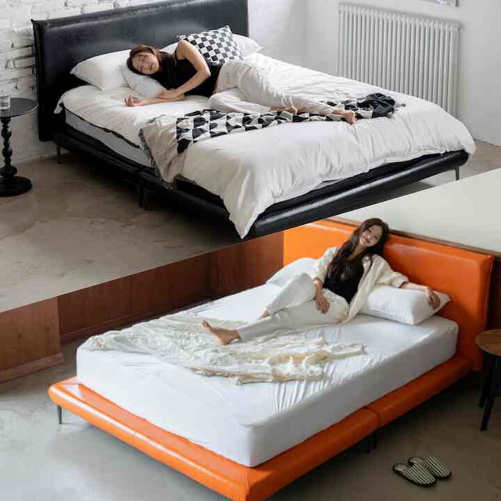 Albero レザー ベッド［2色・3サイズ］