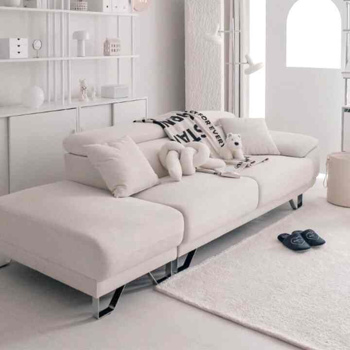 senia 3.5人掛け 機能性プレミアム生地 ファブリックソファセット（スツール付き）