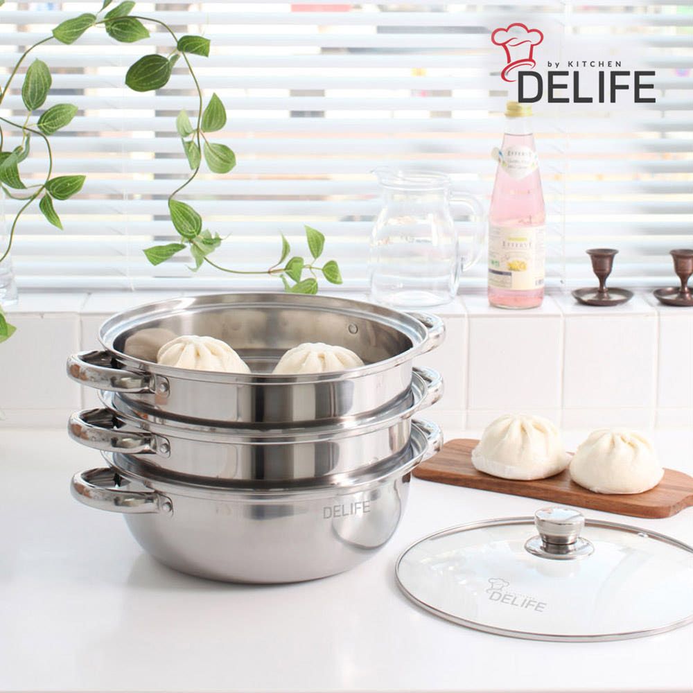 디라이프 스테인레스 IH인덕션 3단 찜전골냄비 28cm DLA-SP28