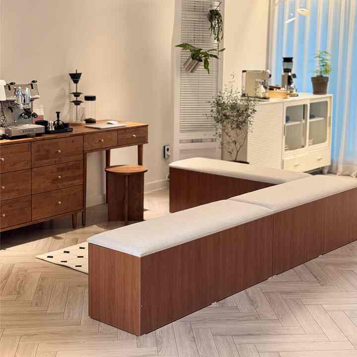 Low Cushioned Storage Bench