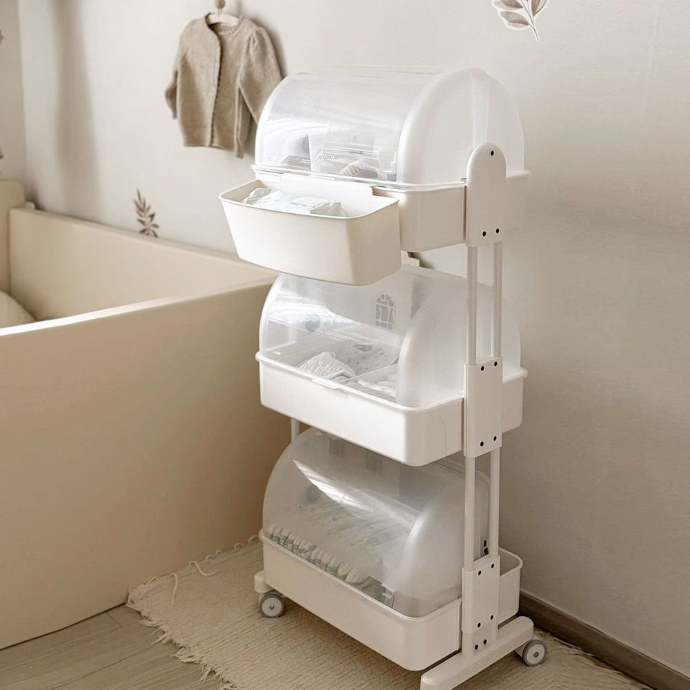 [오늘출발] [신상품] 플라팜 뉴코코맘 아기트롤리 3단캡형 이동식 트롤리 기저귀정리함