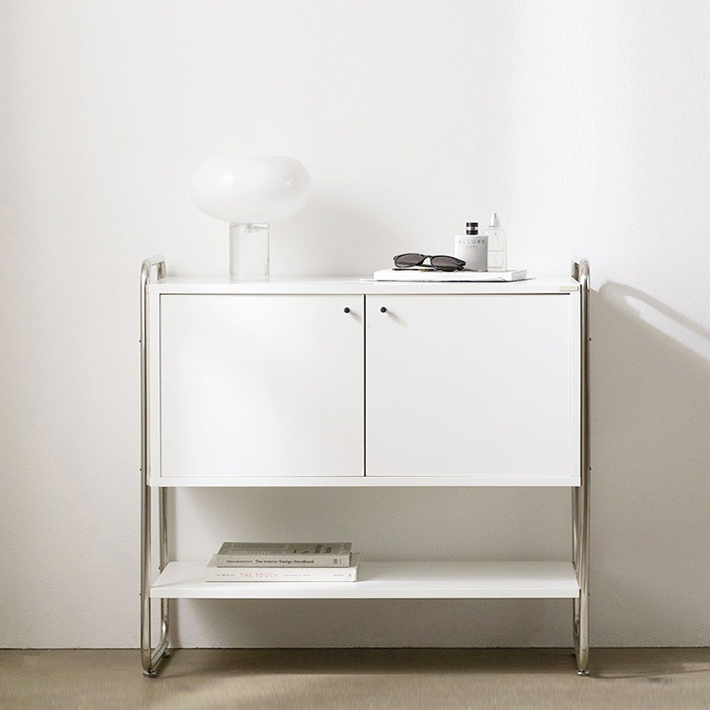 [신상품] 스칸디무드 클레르 라운드 미드센츄리 다용도 모듈 거실 수납장 800