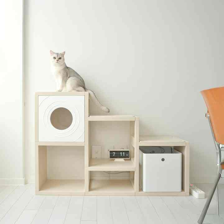 CUBICS pet 階段型 キャットタワー 3x3［7色］ ミニマリスト ハウスを