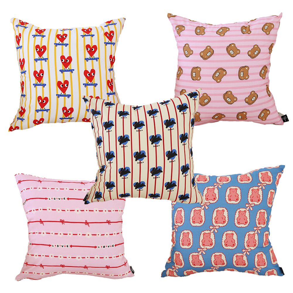 쿠션마켓 와쿠와쿠 귀여운 캐릭터 동물 애니멀 쿠션커버 7size, 5type