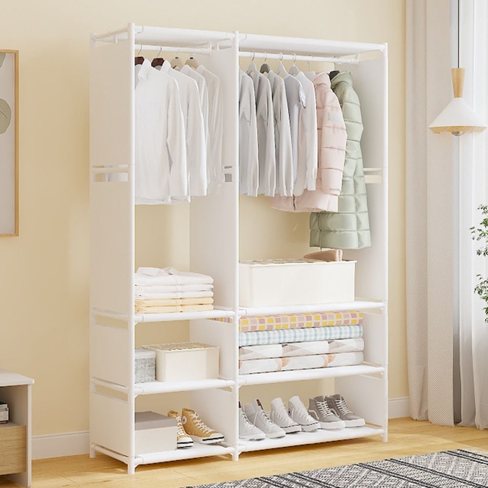 [오늘출발] [신상품] 솜홈 비키니 커버 조립식 시스템 미니 철제 간이 옷장 행거 A-097