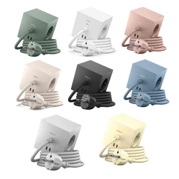 Square1 デザイン電源タップ［7色］