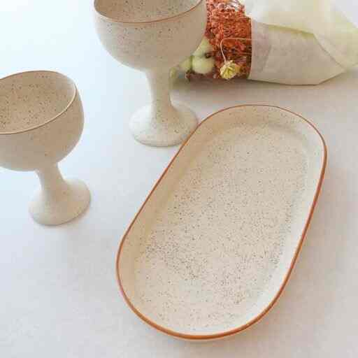 Pastel Speckled Long Plate