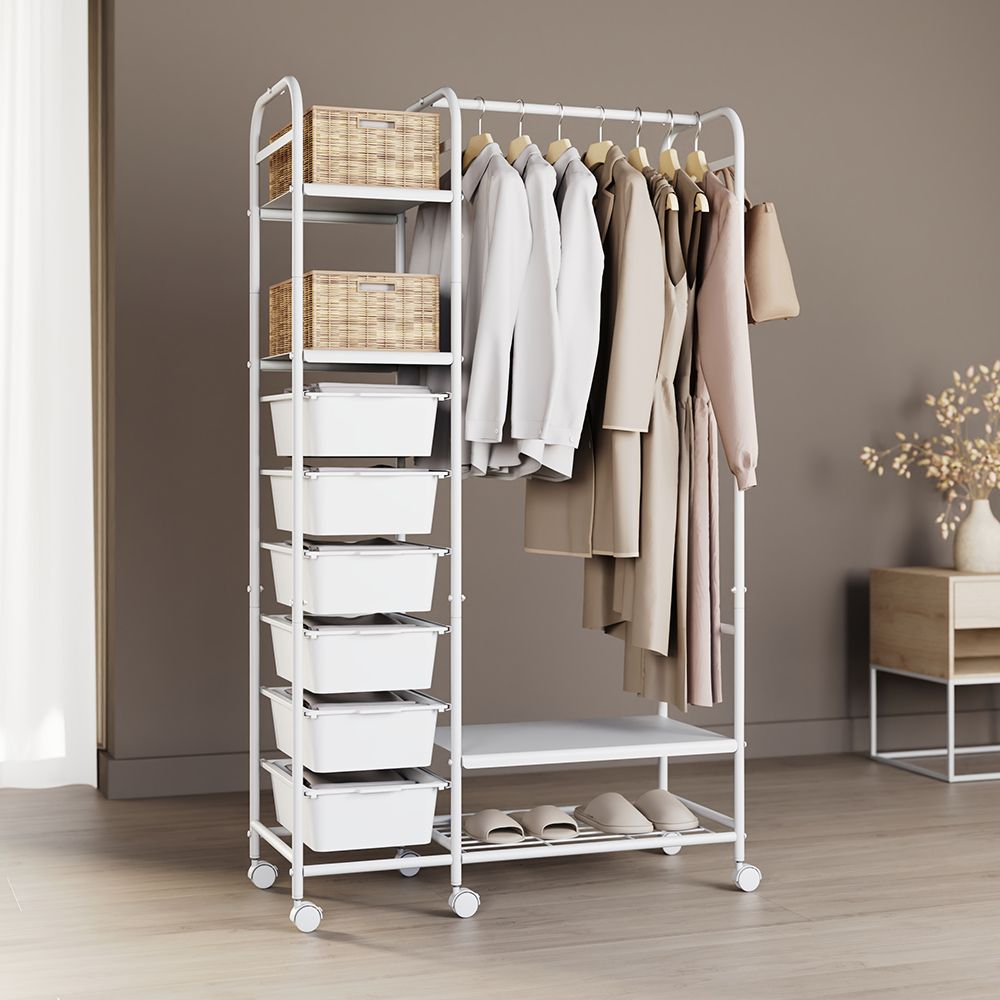 [오늘출발] [신상품] 무타공마켓 무베즈 올인원 수납 확장형 이동식 멀티행거