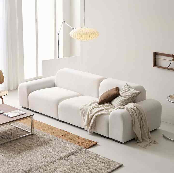 double heim 4人掛け ファブリック モジュール ソファ［2種］