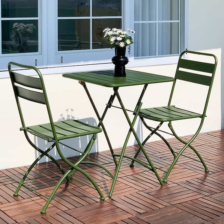 NIMO 折りたたみテーブル＆折りたたみチェア2脚 セット［3色］