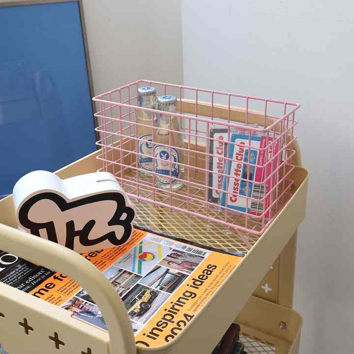 キューブ スチール バスケット［3色］