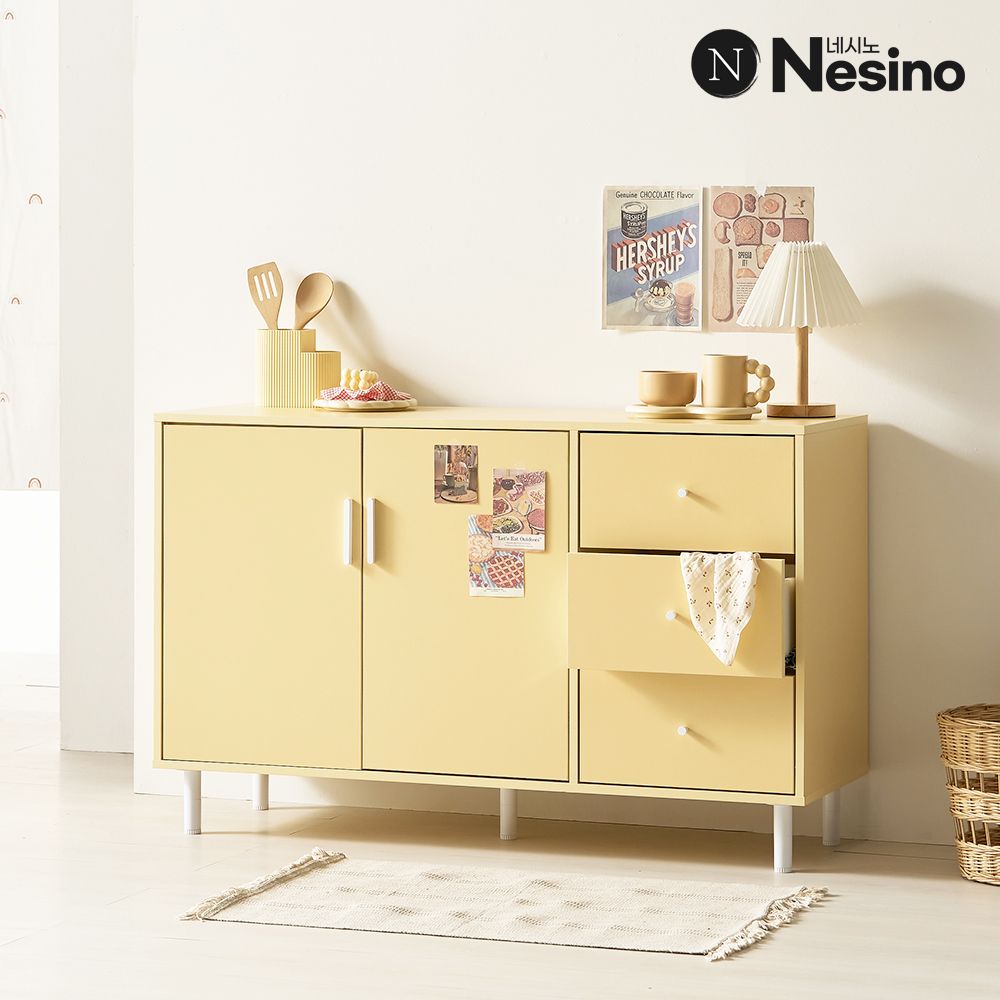 네시노 마지막 대박할인 / 나오미 1200 높은 도어 서랍장 화장대 거실장 2colors