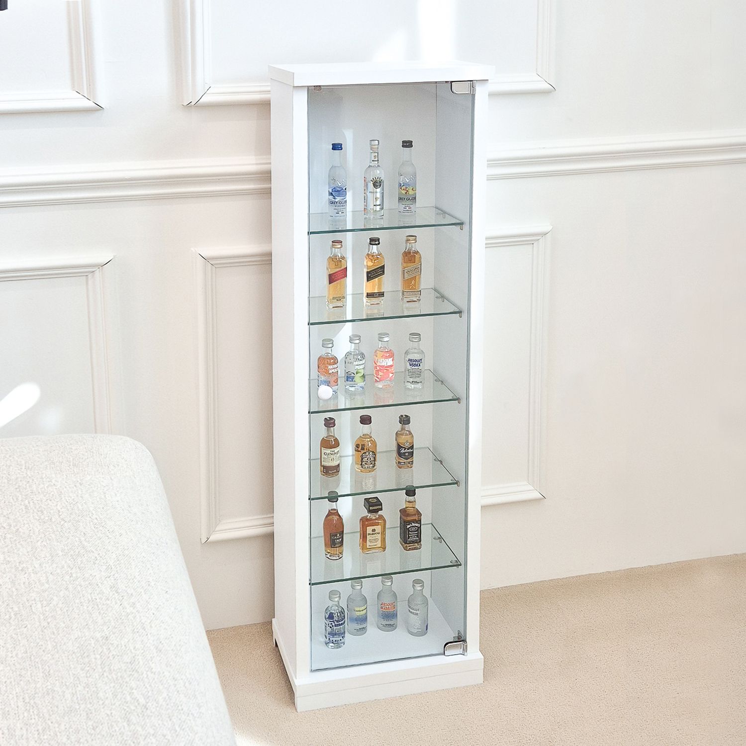 카미코코 화이트 미니 유리장식장 