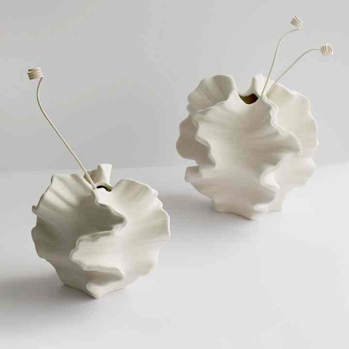 サンゴ セラミック オブジェ 花瓶［2サイズ］