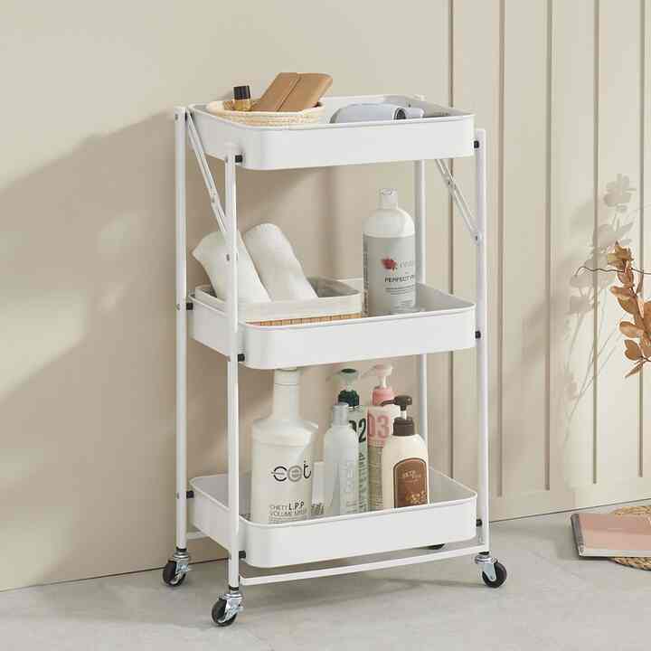 CARITO 折りたたみ式 スチール ワゴン［2色］