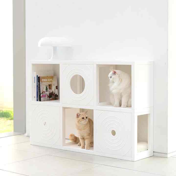 テレビ台兼キャットタワー 3x2［7色］