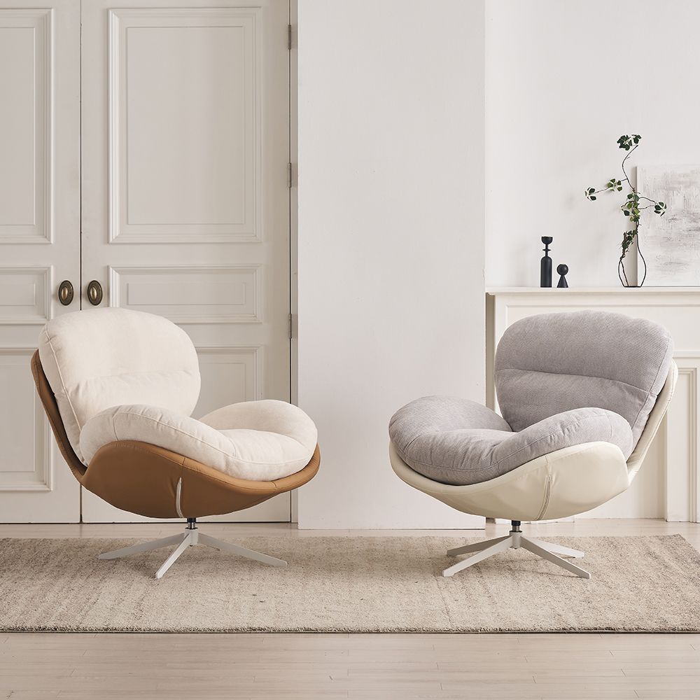 우아미가구 릴렉스 1인용 패브릭/가죽 안락 수유 의자 360도 회전 1인용 쇼파 