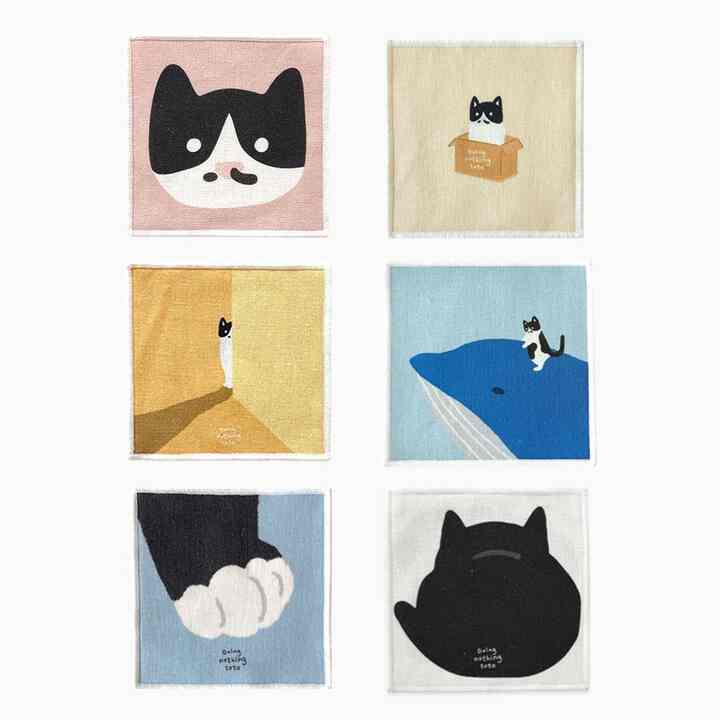 猫 ティーコースター 両面［12色］