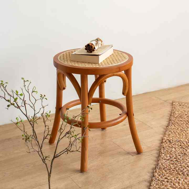 ラタン ウッド スツール［2色］