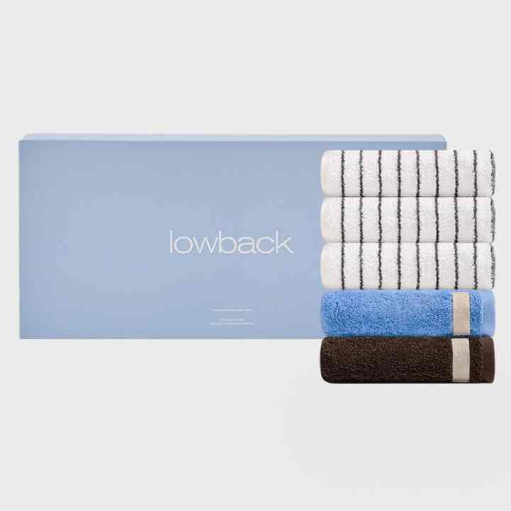 タオル ダブルレイヤー＆ブルー＆アンバー 5枚セット ギフト包装