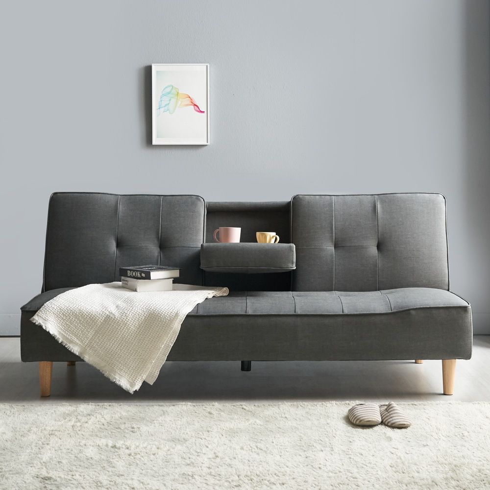 [신상품]에보니아 지니 컵홀더 소파베드 (3인용쇼파)