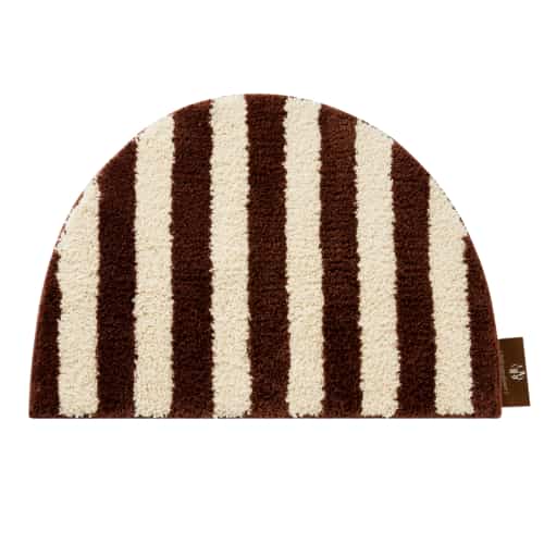 Mocha Stripe Half-Moon Accent Mat