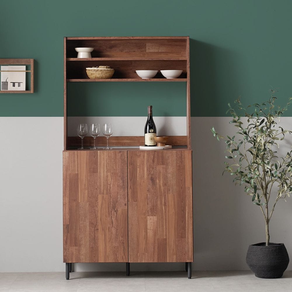 미세몽 브라우니 빈티지 홈카페장 세트 주방 수납장 정수기 다이 밥솥 렌지대 900