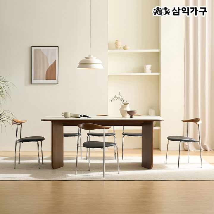 삼익가구 모이르 포세린 세라믹 식탁 1800세트(의자선택) 