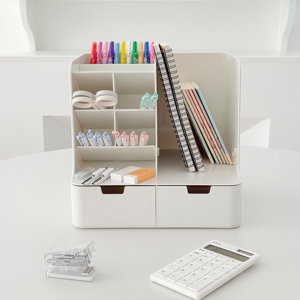 로즈소녀하우스 데스크오거나이저 미니서랍 테스크테리어 사무실 책상꾸미기 연필책콤보정리함 2colors