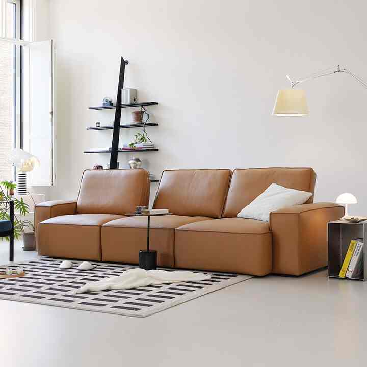 hound swing 4人掛け 天然皮革 モジュールソファ［2色］