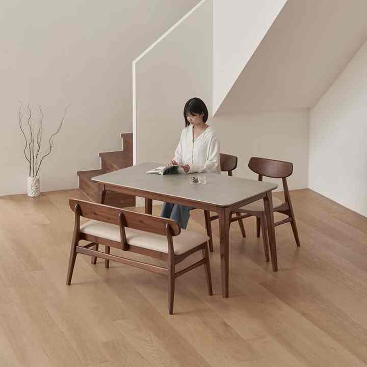 HARMONY ウッド セラミック ダイニングテーブル［2色・2サイズ］