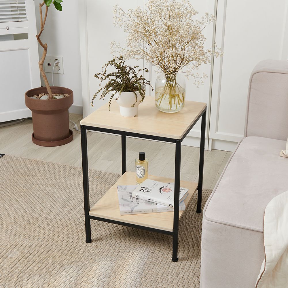 [오늘출발][신상품]베르니 STABIL 2단 우드철제 침대 협탁 사이드테이블
