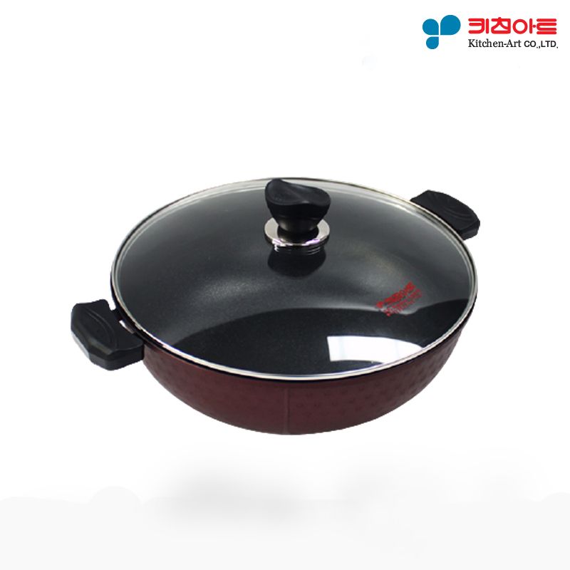 키친아트 금상첨화 IH 티타늄 코팅 멀티 양수웍팬 32cm