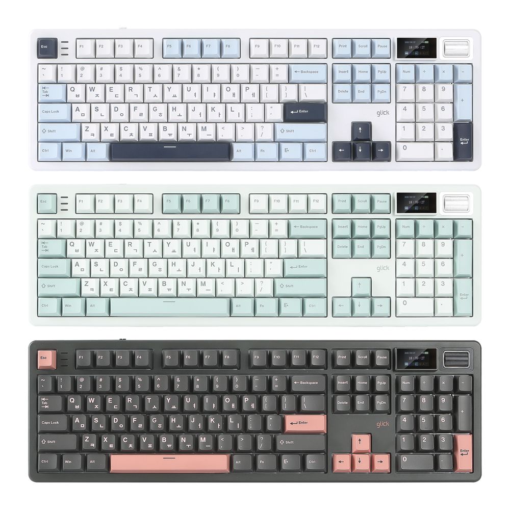 지클릭커 파도프로젝트 WK107 8K 매크로 제주스위치 풀 윤활 무선 블루투스 기계식 키보드