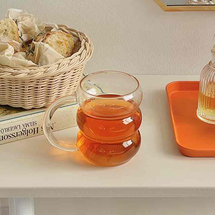 グラス チューブ マグカップ 400ml［2色］