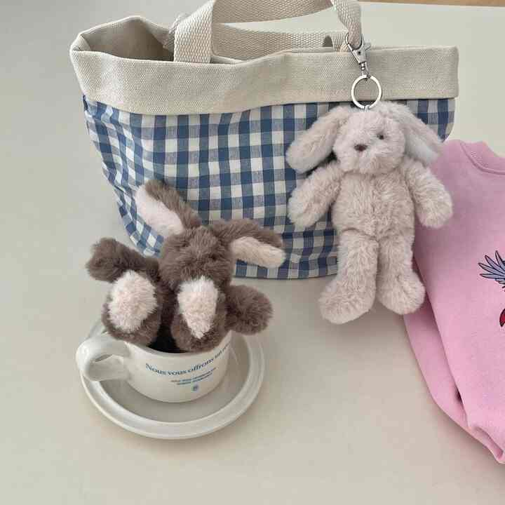 Latte Bunny ウサギ ぬいぐるみ キーホルダー［2色］