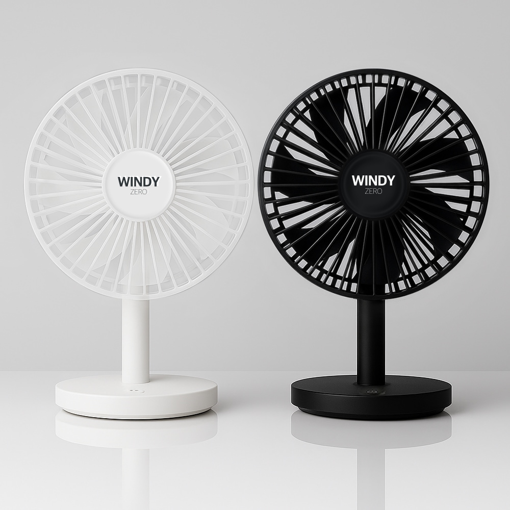 몬스터엑센 1+1 윈디제로 탁상용 선풍기 무소음 무선 미니 사무실 BLDC