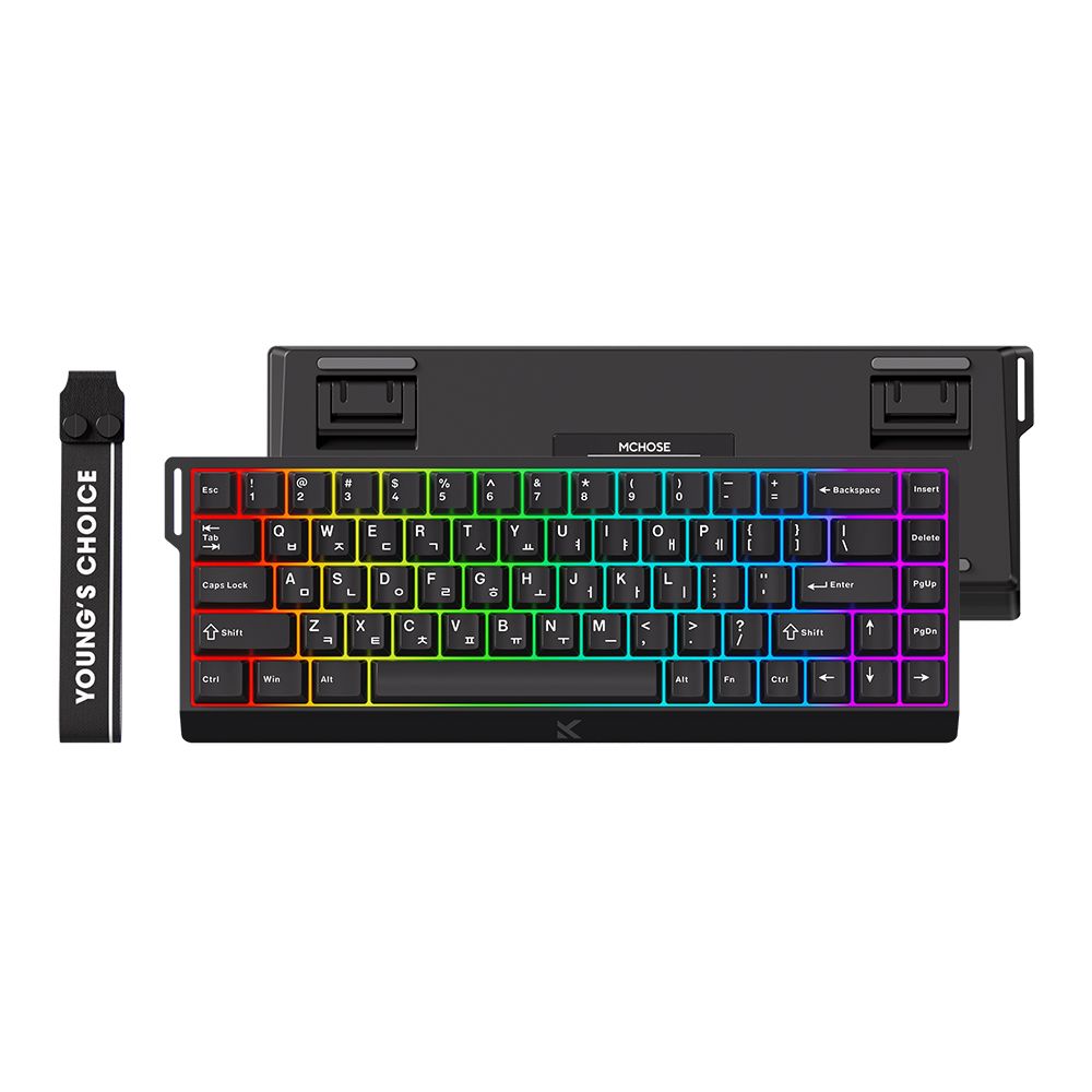 프리플로우 MCHOSE Ace68 8k 래피드 트리거 자석축 게이밍키보드 블랙 퀵실버