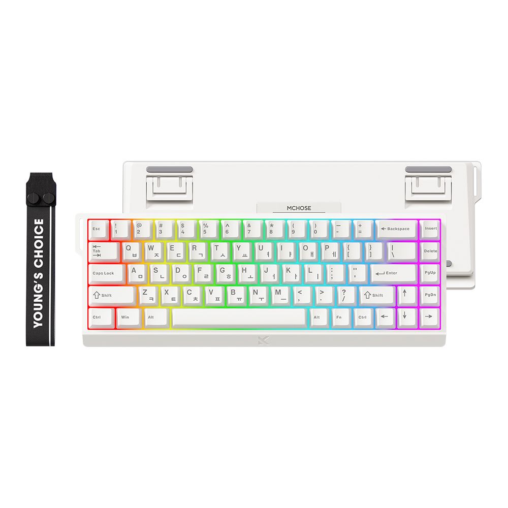 [신상품] 프리플로우 MCHOSE Ace68 8k 래피드 트리거 자석축 게이밍키보드 화이트 퀵실버