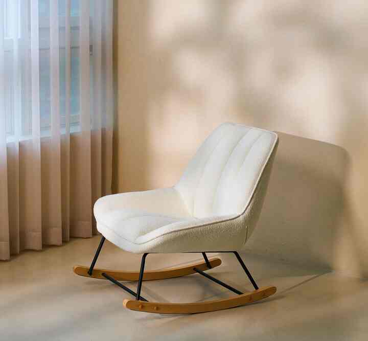 ルト ブークレ生地 ロッキングチェア 1人掛け