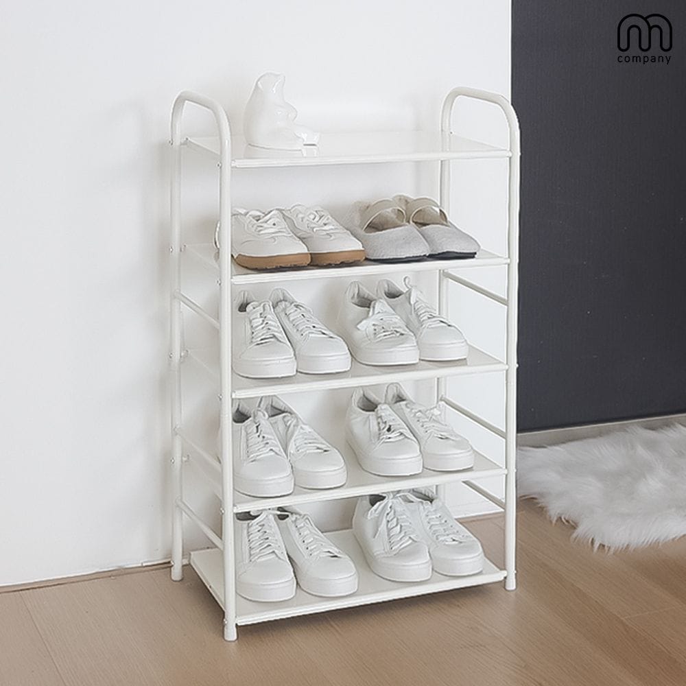 [오늘출발] [신상품] 엠컴퍼니 포드 5단 현관 신발장 틈새 슬림 선반 정리대 원룸 신발 수납장 철제 미니 신발정리대