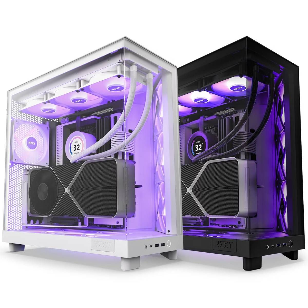 NZXT H6 Flow RGB 컴팩트 듀얼챔버 미드 타워 에어플로우 PC 케이스