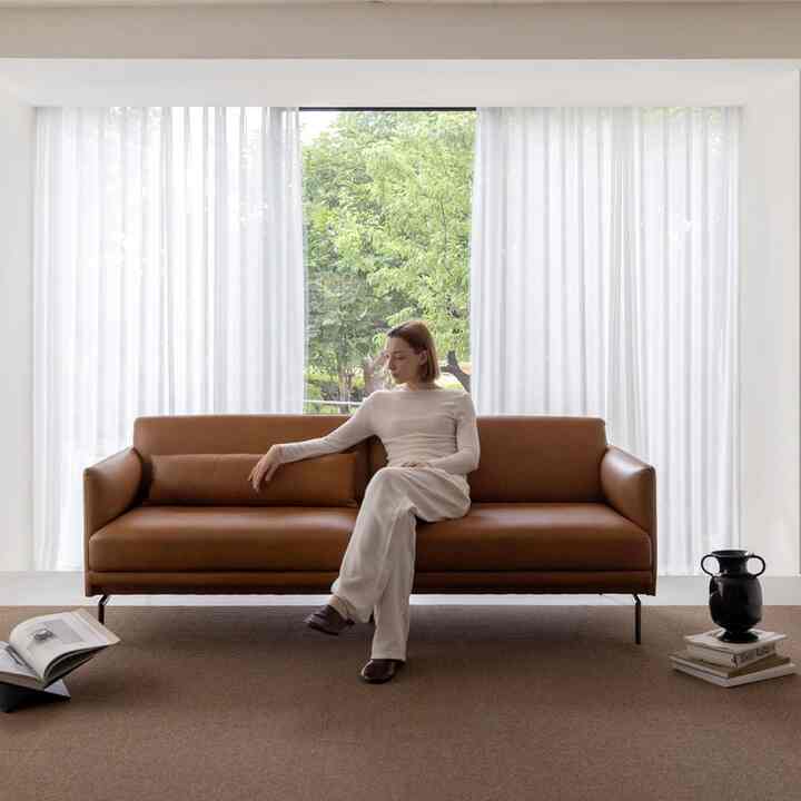 SerenDip イタリア製 天然皮革 3人掛けソファ［4色・3サイズ］